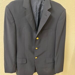 Burberry Men’s Jacket  Classic Navy Blue with Gold Buttons Sz S/M Made in Spain